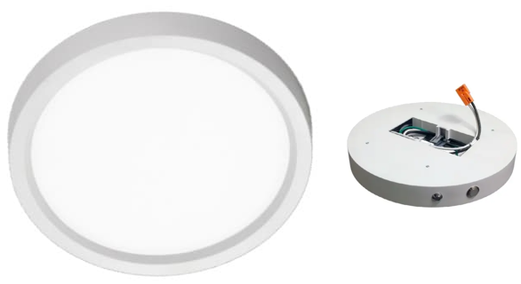 Type CE: 7" / 15W / 5CCT / 120V / Round Surface Disk Light + EM Driver